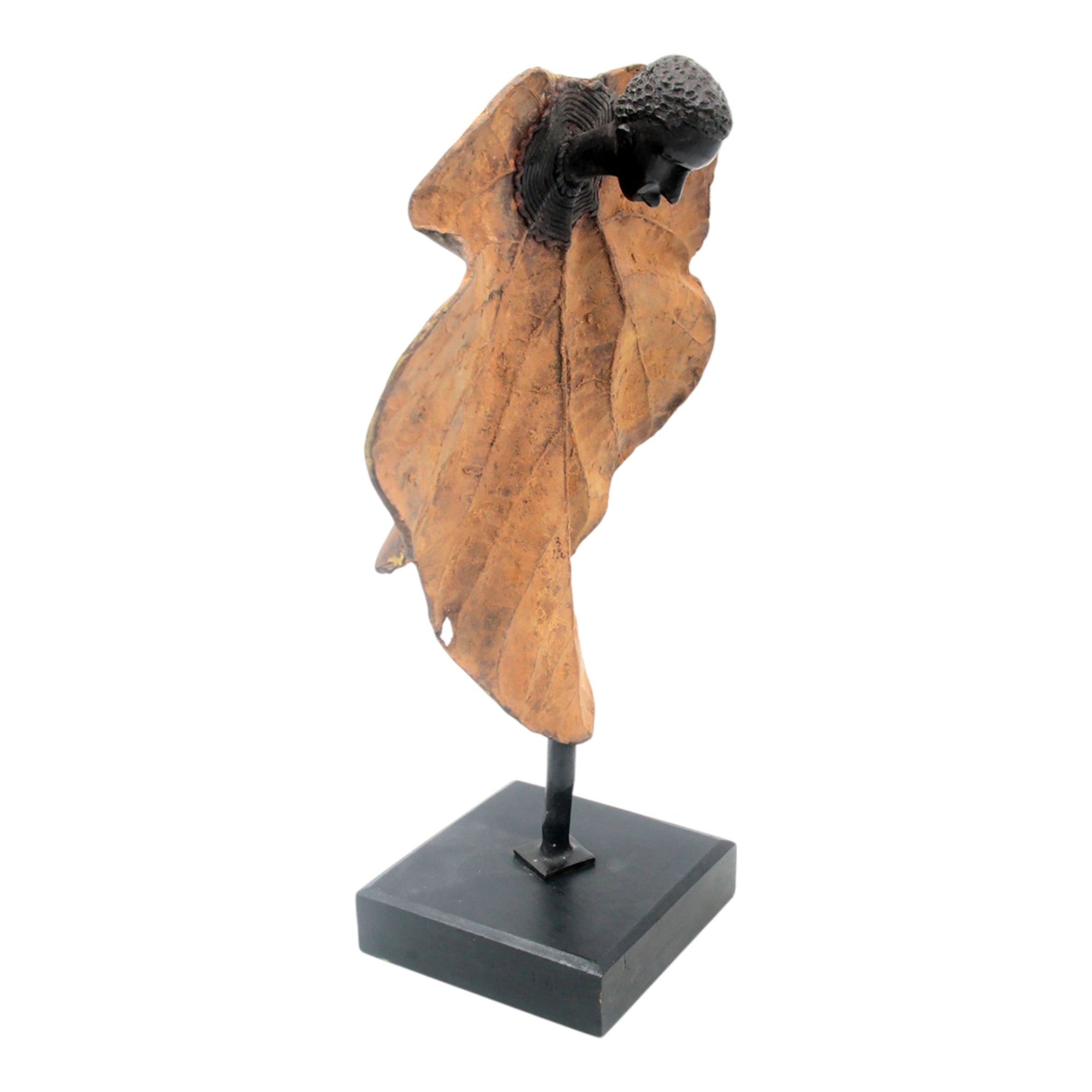Bronze Feuille simple 45 cm marron n°3 Bronzes d'Afrique