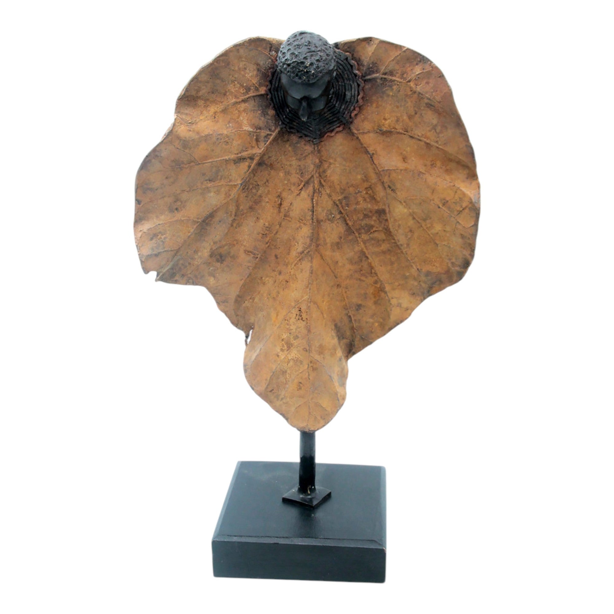 Bronze Feuille simple 45 cm marron n°3 Bronzes d'Afrique