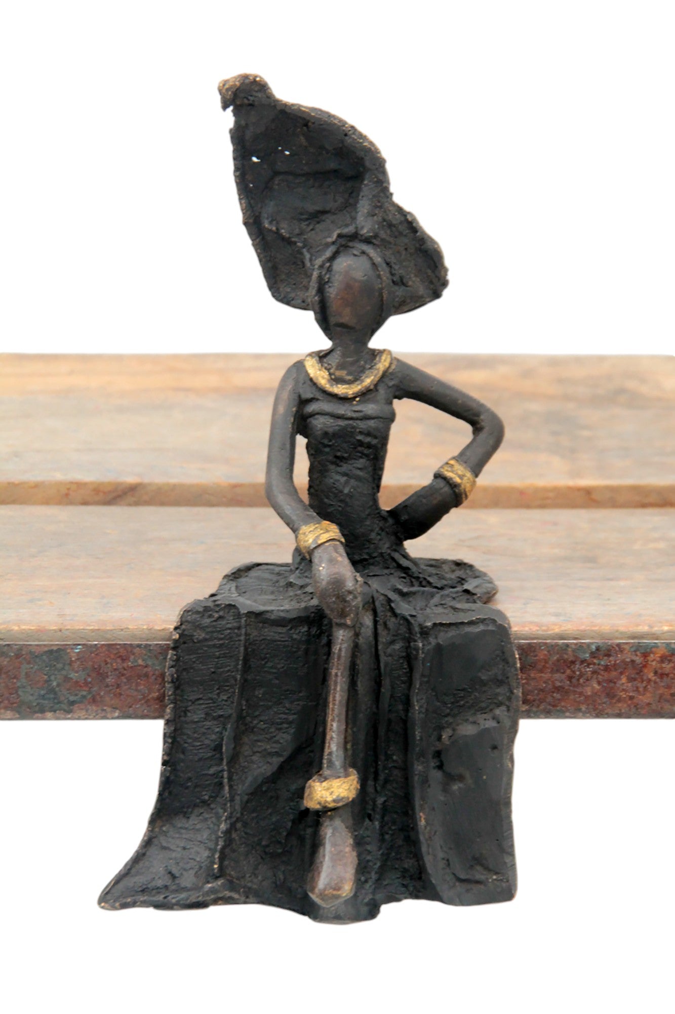 Bronze assis 15 cm noir n°2 Bronzes d'Afrique