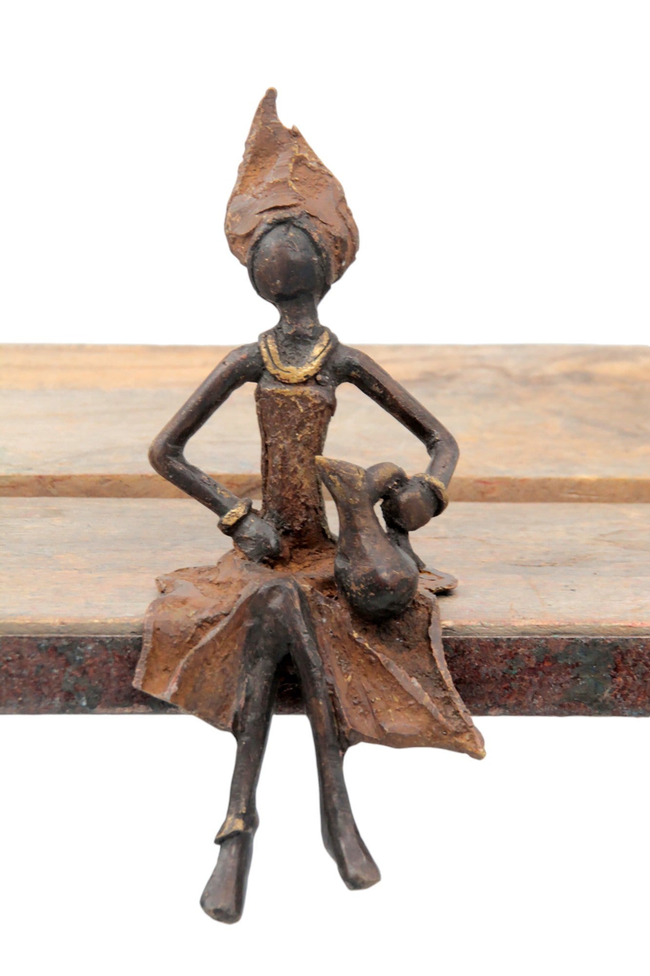 Bronze assis 15 cm marron n°12 Bronzes d'Afrique