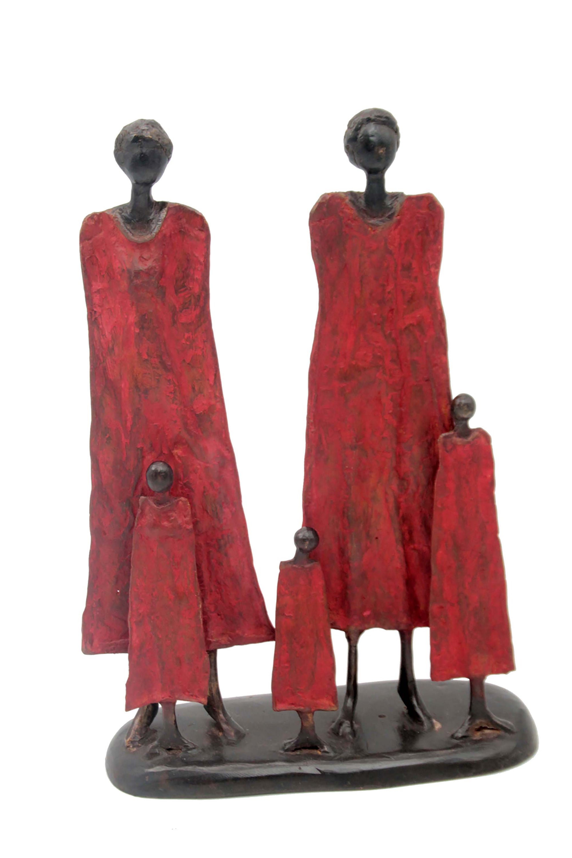 Famille 35 cm rouge n°1 Bronzes d'Afrique