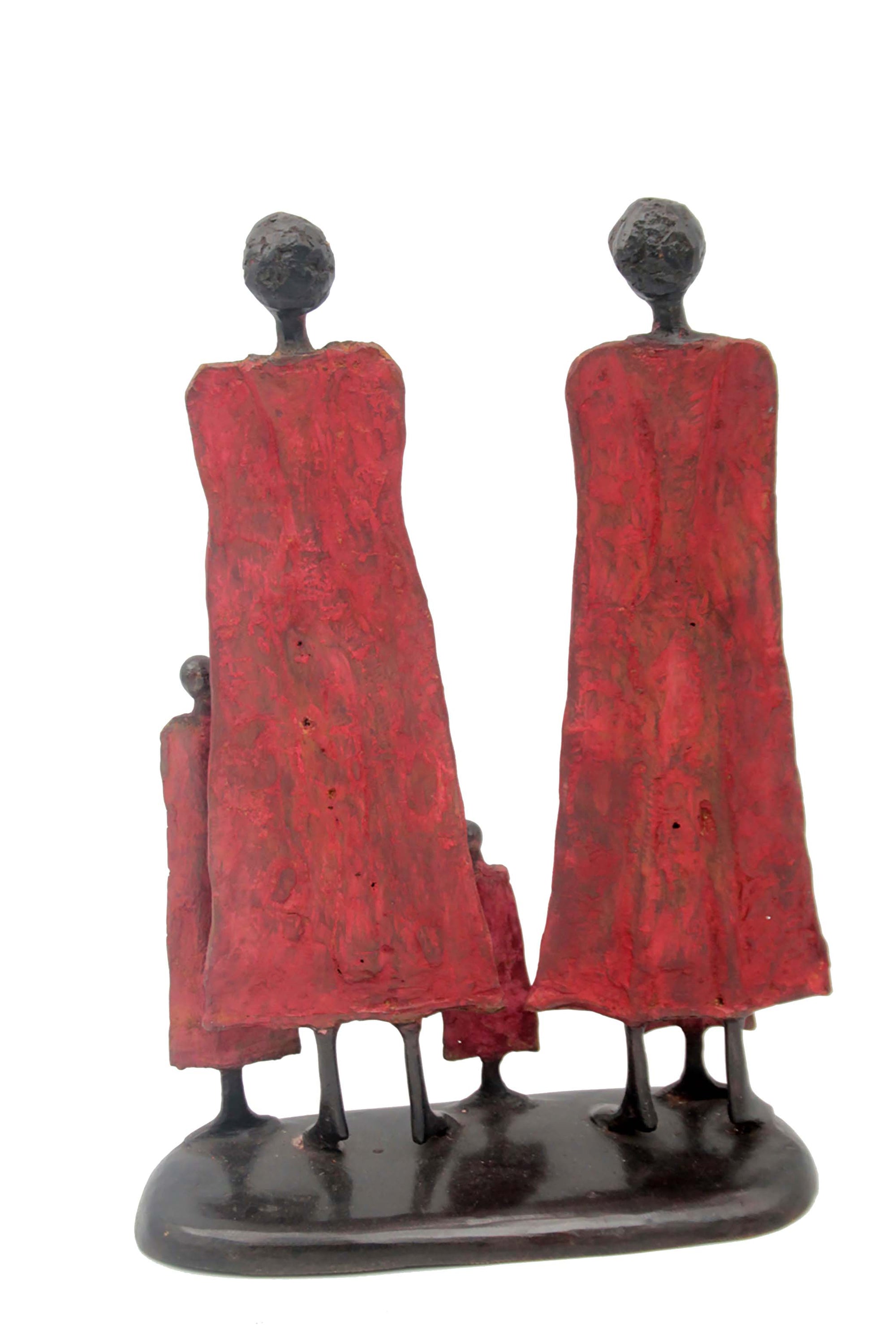 Famille 35 cm rouge n°1 Bronzes d'Afrique
