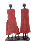 Famille 35 cm rouge n°1 Bronzes d'Afrique