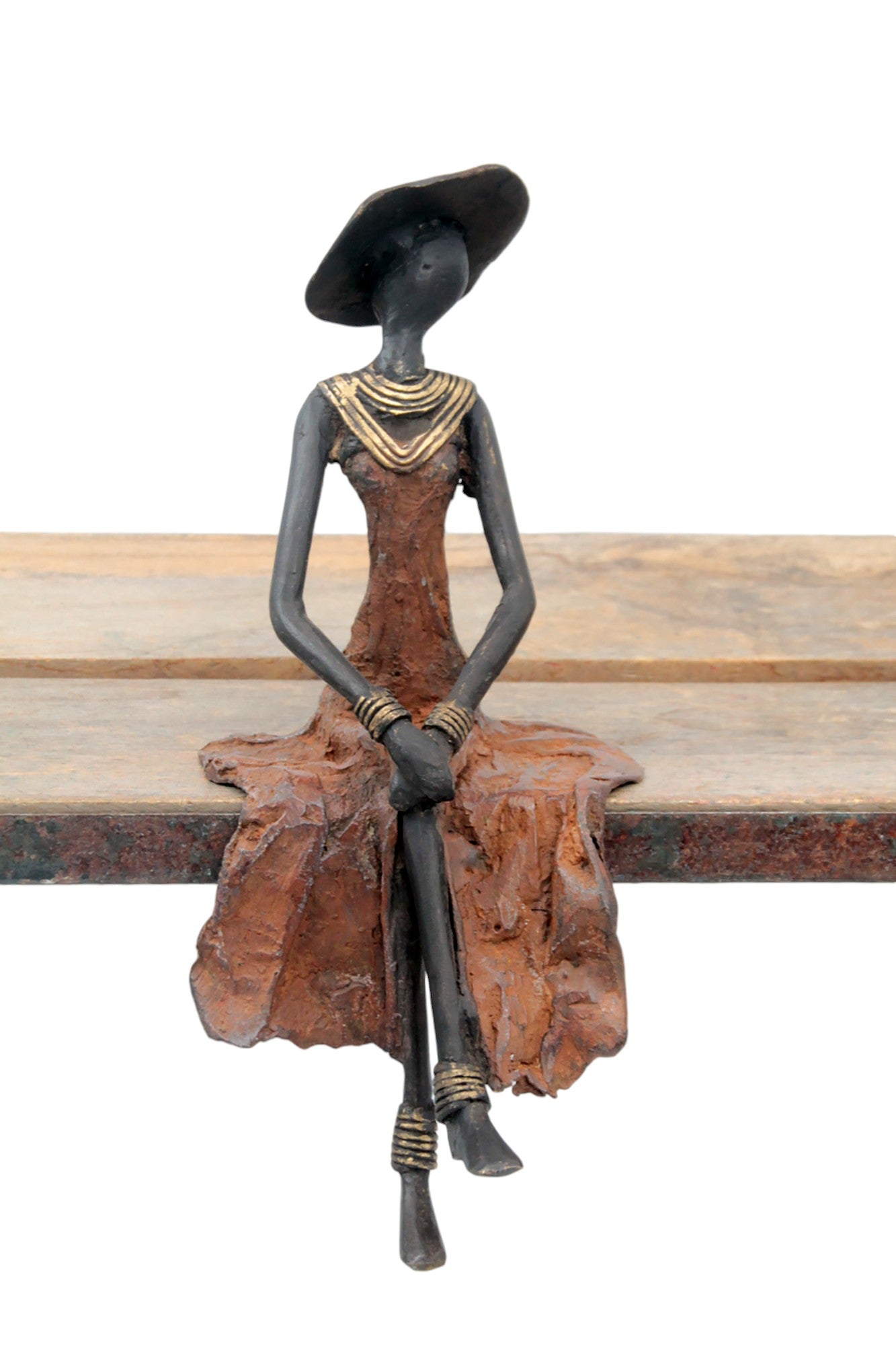 Bronze assis 25 cm marron n°14 Bronzes d'Afrique