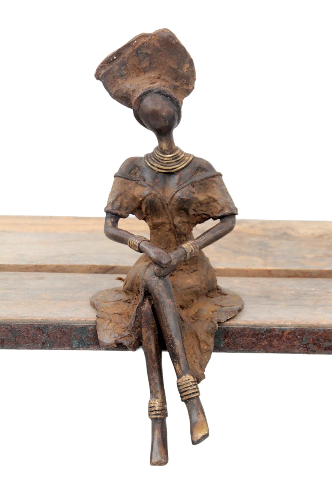 Bronze assis 25 cm marron n°8