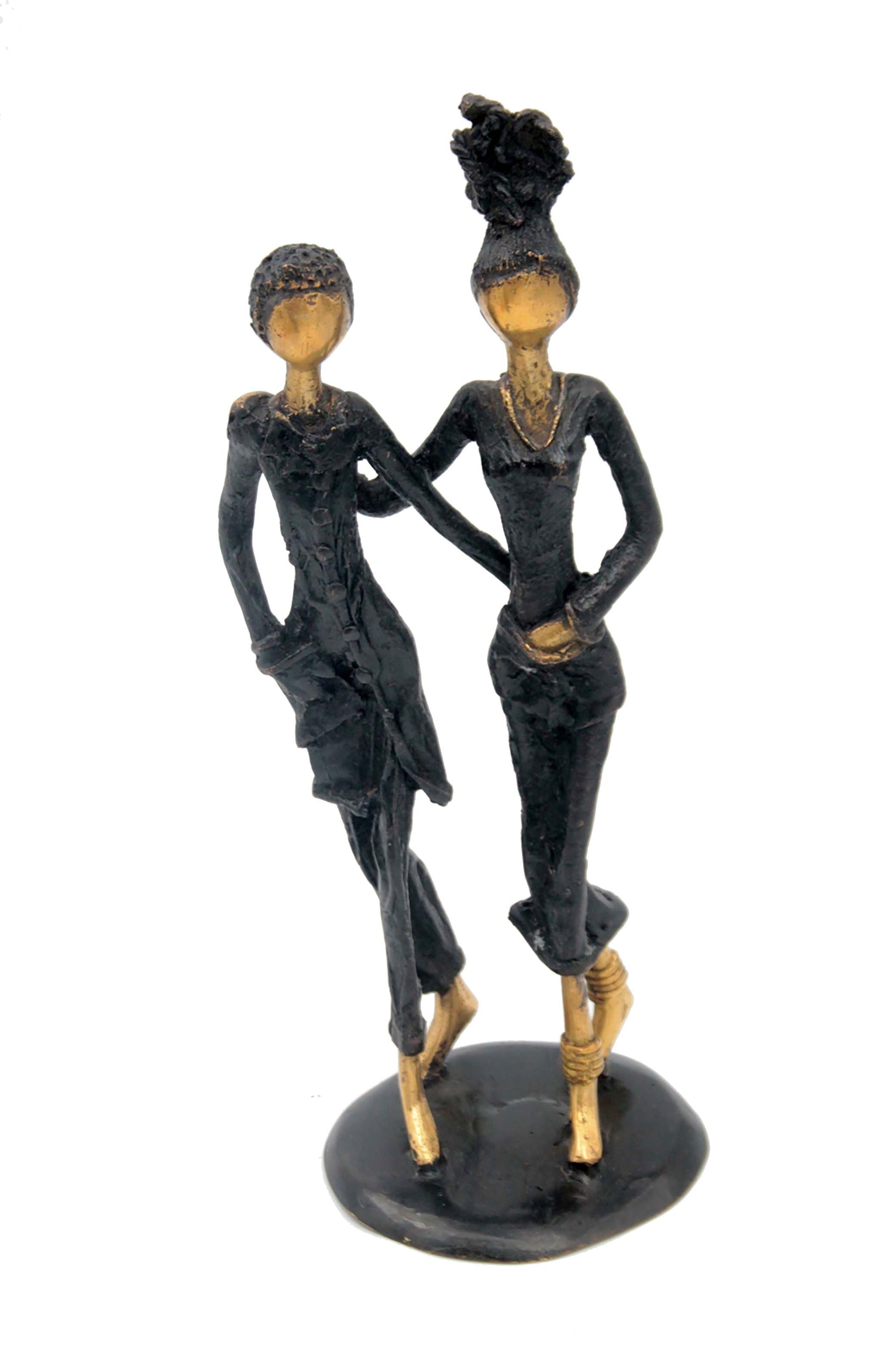 Bronze couple 25 cm noir et doré n°1 Bronzes d'Afrique