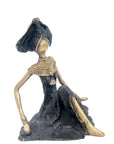 Bronze assis au sol 55 cm noir et doré n°1 Bronzes d'Afrique