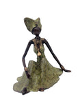 Bronze assis au sol 55 cm vert n°1 Bronzes d'Afrique