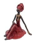 Bronze assis au sol 55 cm rouge n°1 Bronzes d'Afrique