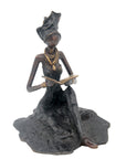 Bronze assis au sol 55 cm noir n°1 Bronzes d'Afrique