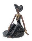 Bronze assis au sol 55 cm noir n°2 Bronzes d'Afrique