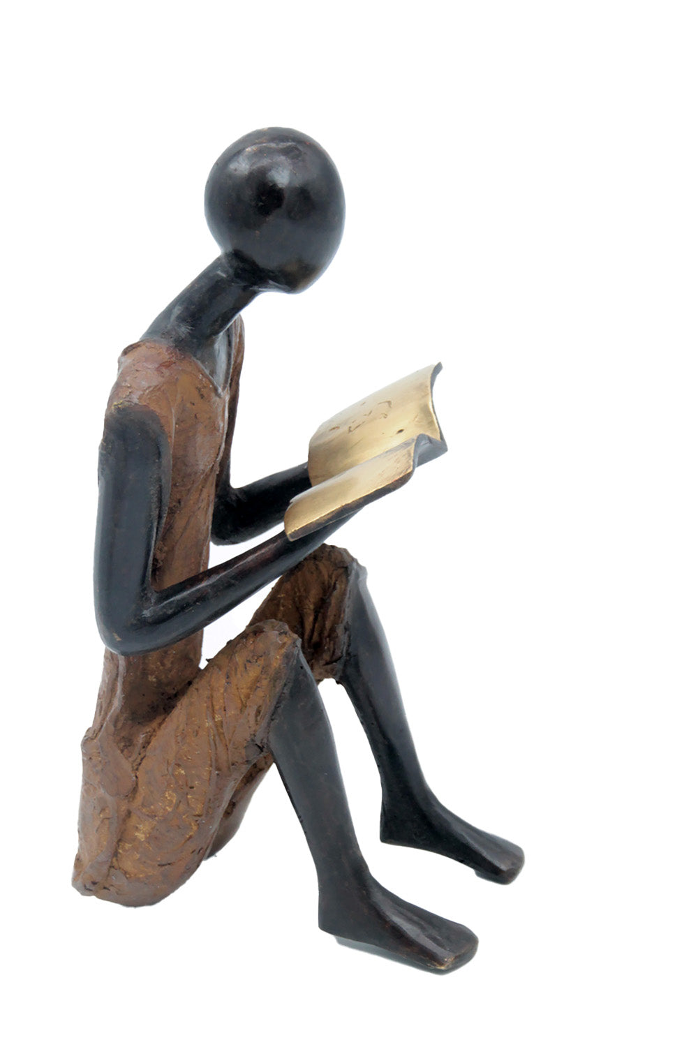 Bronze assis à poser 55 cm marron n°1 Bronzes d'Afrique