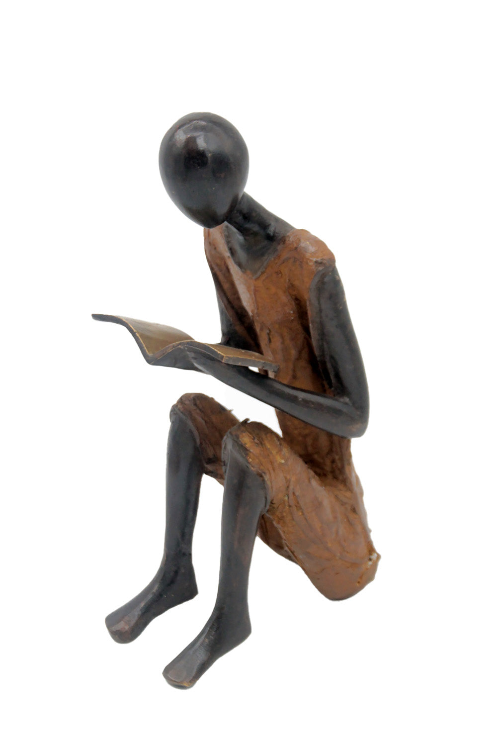 Bronze assis à poser 55 cm marron n°1 Bronzes d'Afrique