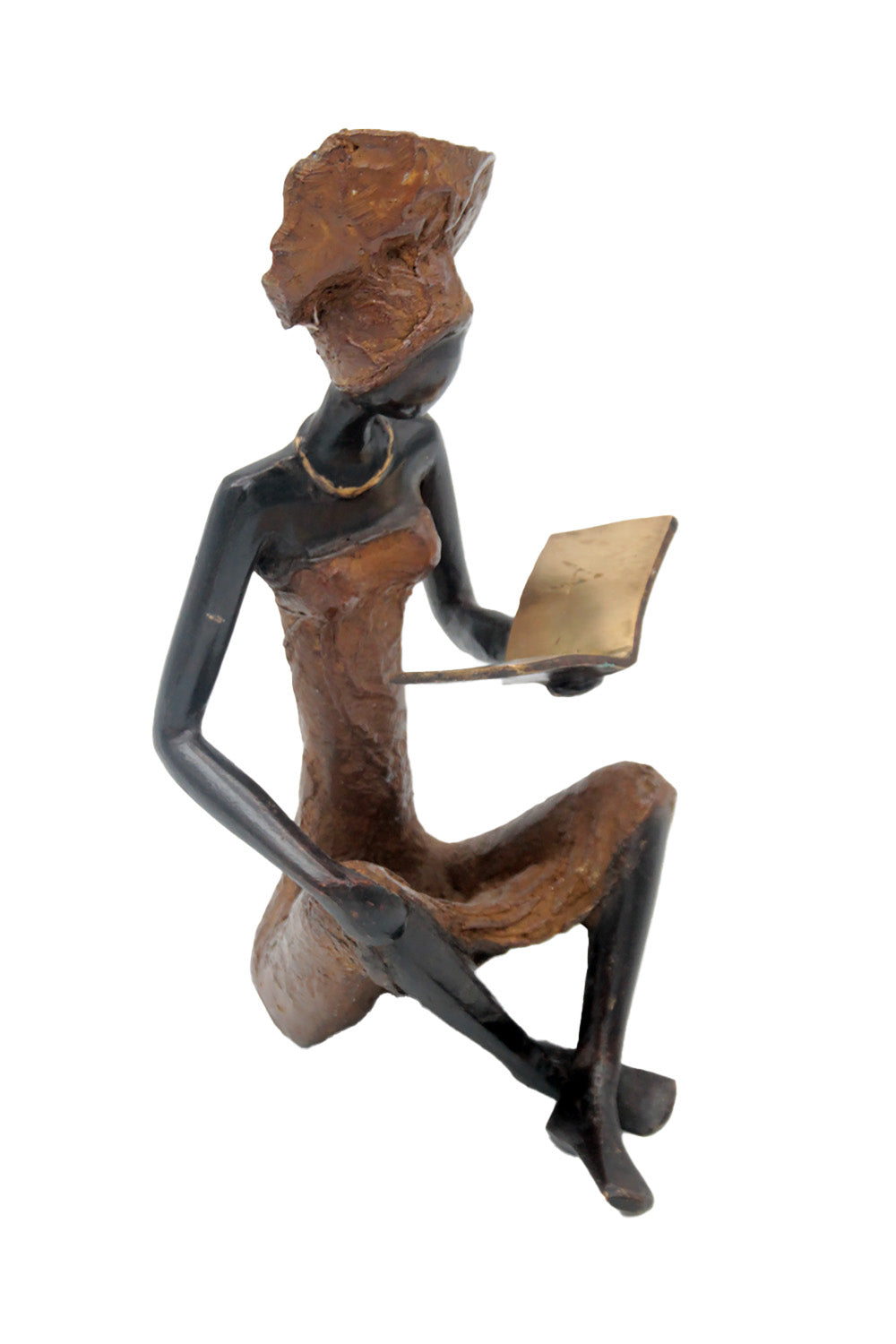 Bronze assis à poser 55 cm marron n°2 Bronzes d'Afrique