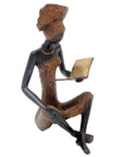 Bronze assis à poser 55 cm marron n°2 Bronzes d'Afrique