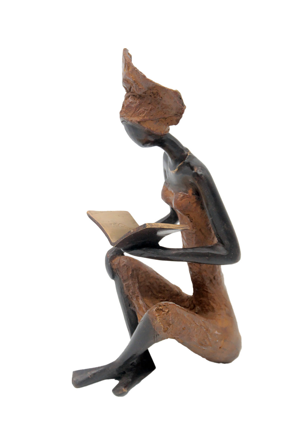 Bronze assis à poser 55 cm marron n°2 Bronzes d'Afrique