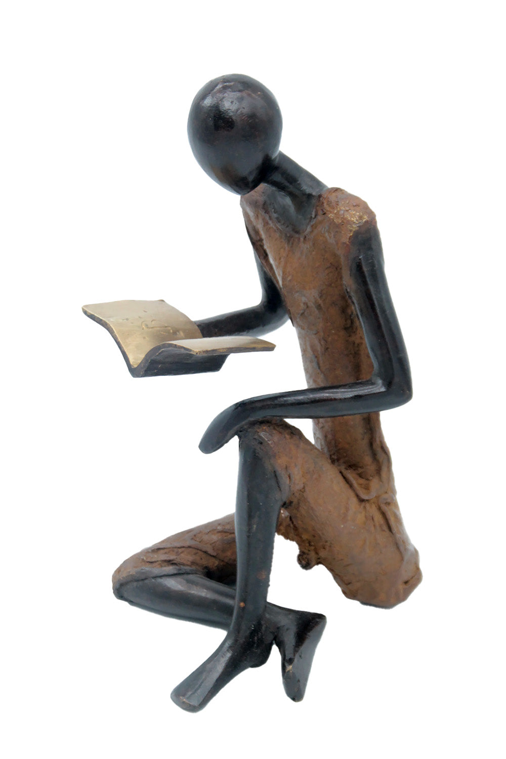 Bronze assis à poser 55 cm marron n°3 Bronzes d'Afrique
