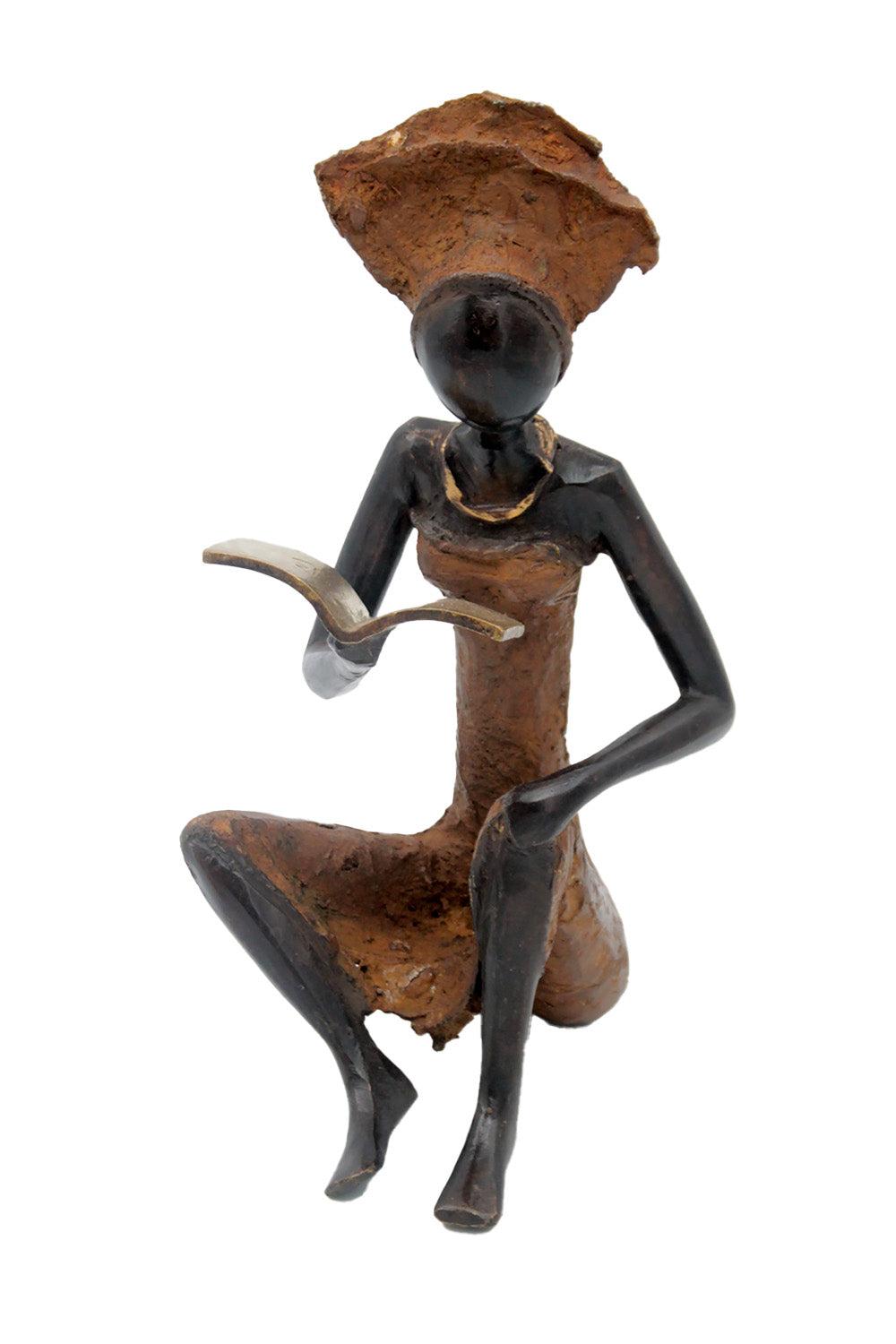 Bronze assis à poser 55 cm marron n°4 Bronzes d'Afrique
