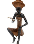 Bronze assis à poser 55 cm marron n°4 Bronzes d'Afrique