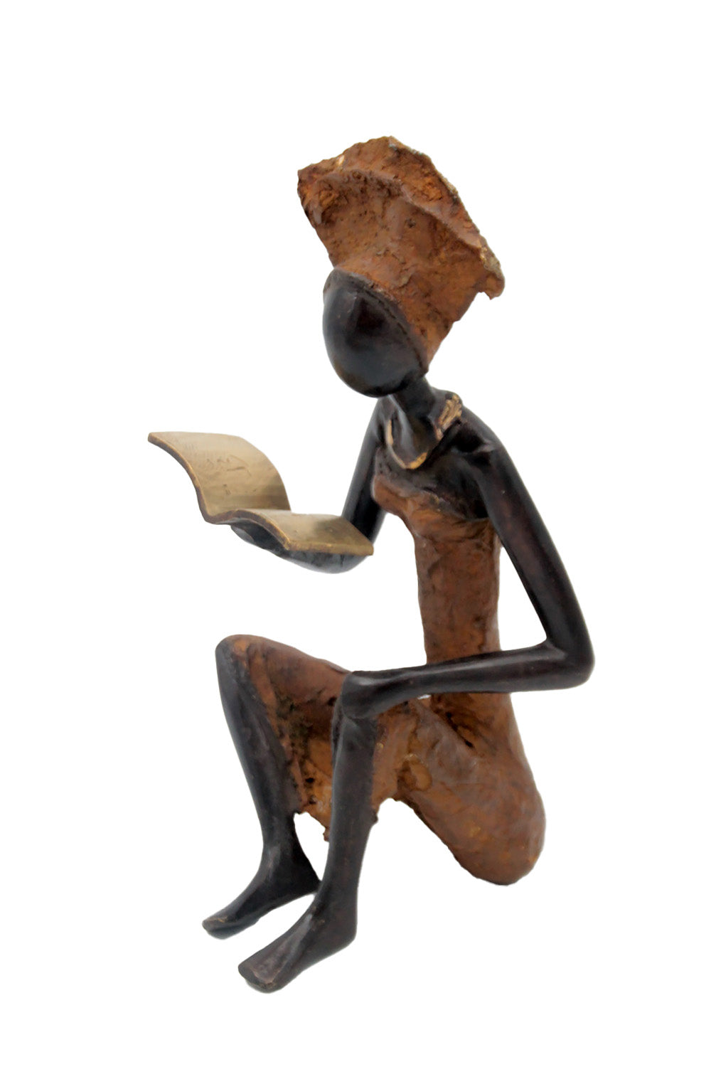 Bronze assis à poser 55 cm marron n°4 Bronzes d'Afrique