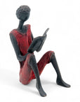 Bronze assis à poser 25 cm rouge n°12