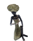 Bronze assis à poser 55 cm vert n°1 Bronzes d'Afrique