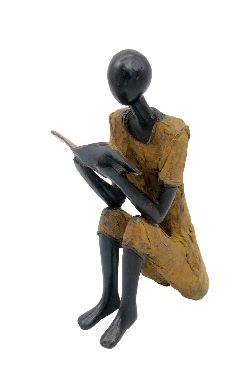 Bronze assis à poser 55 cm vert n°2 Bronzes d'Afrique