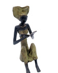 Bronze assis à poser 55 cm vert n°3 Bronzes d'Afrique