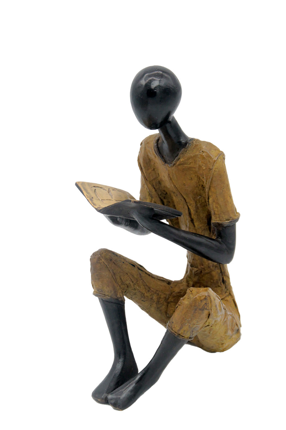 Bronze assis à poser 55 cm vert n°4 Bronzes d'Afrique