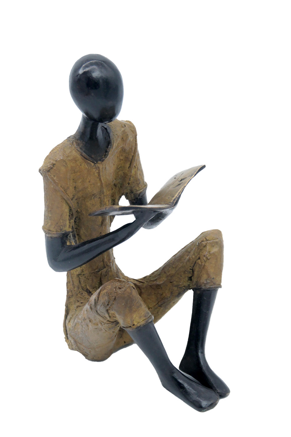 Bronze assis à poser 55 cm vert n°4 Bronzes d'Afrique