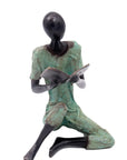 Bronze assis à poser 55 cm turquoise n°3 Bronzes d'Afrique