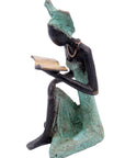 Bronze assis à poser 55 cm turquoise n°4 Bronzes d'Afrique