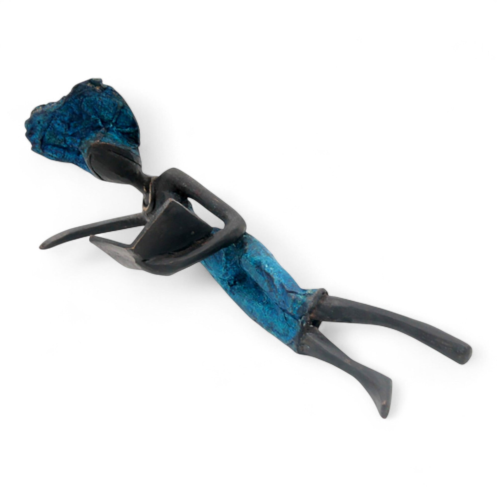 Bronze allongé 20 cm bleu n°1