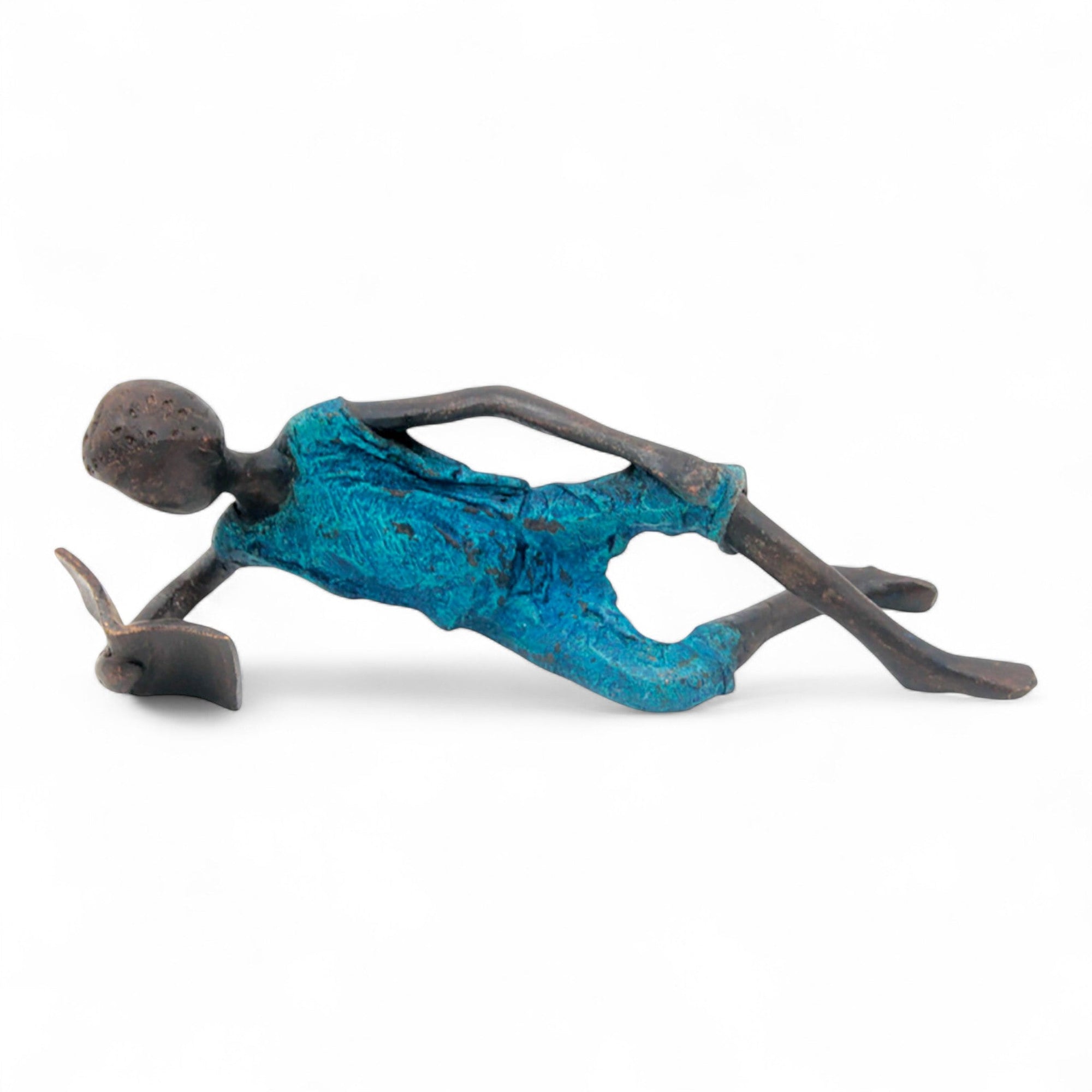 Bronze allongé 20 cm bleu n°6