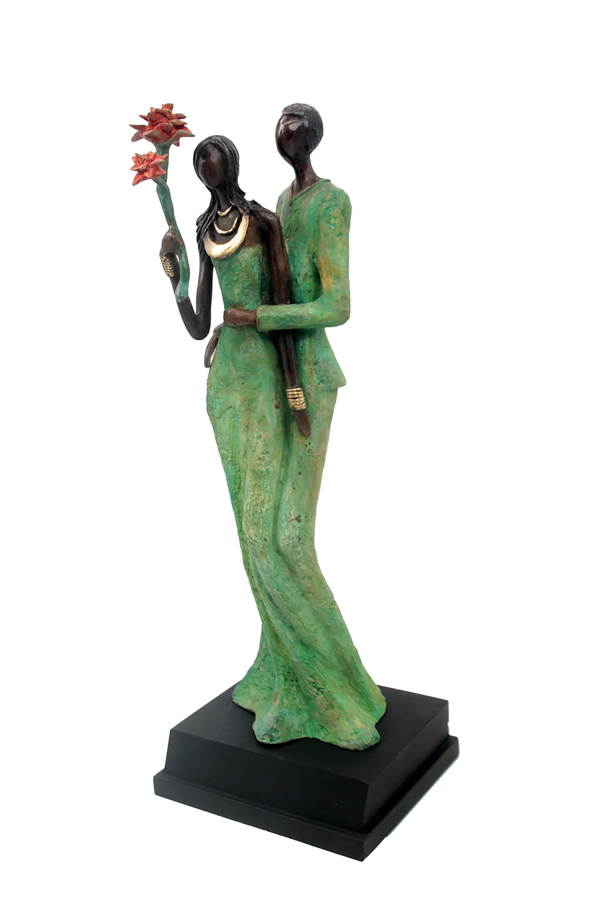 Bronze Issouf couple 55 cm vert n°1 Bronzes d'Afrique