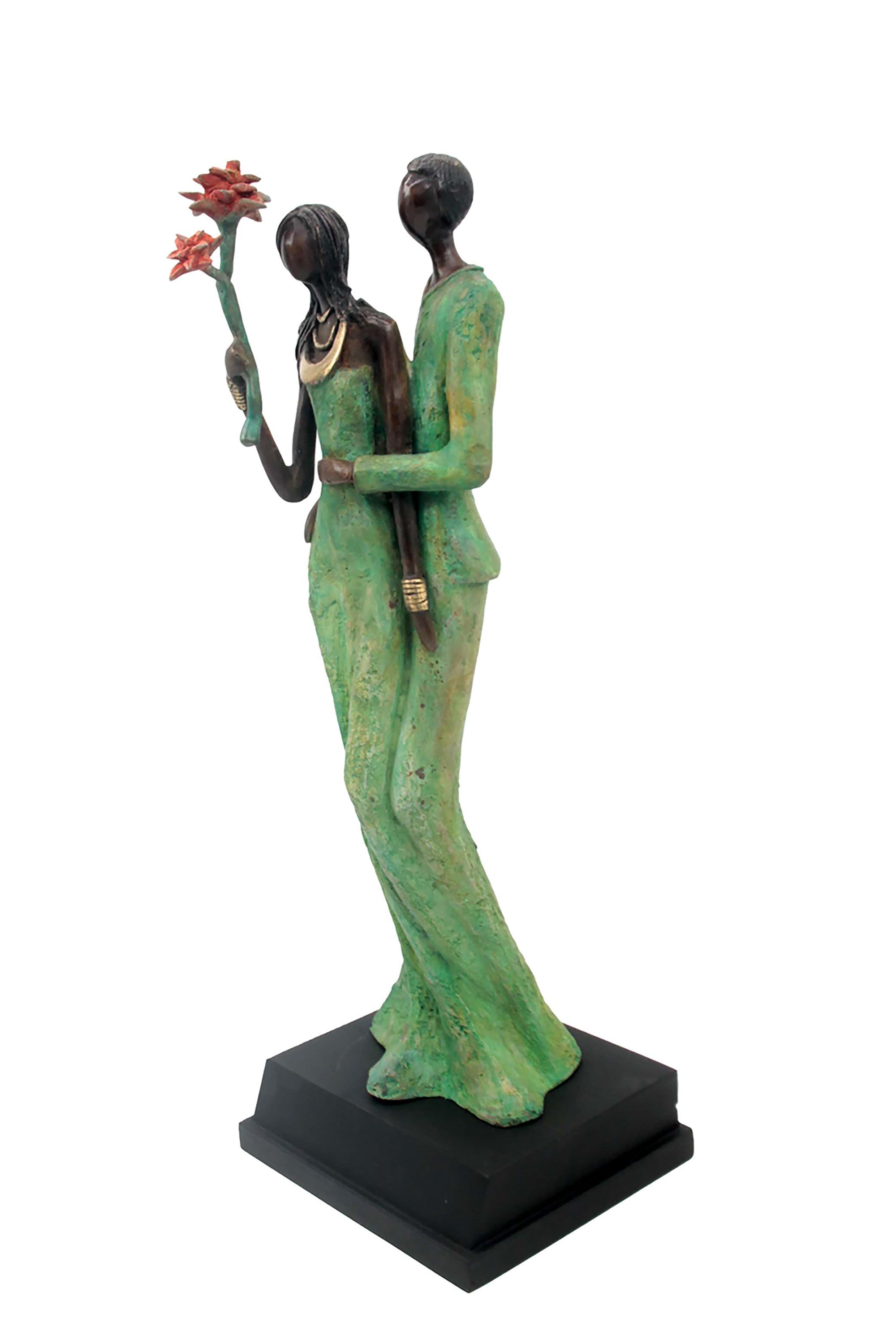 Bronze Issouf couple 55 cm vert n°1 Bronzes d'Afrique