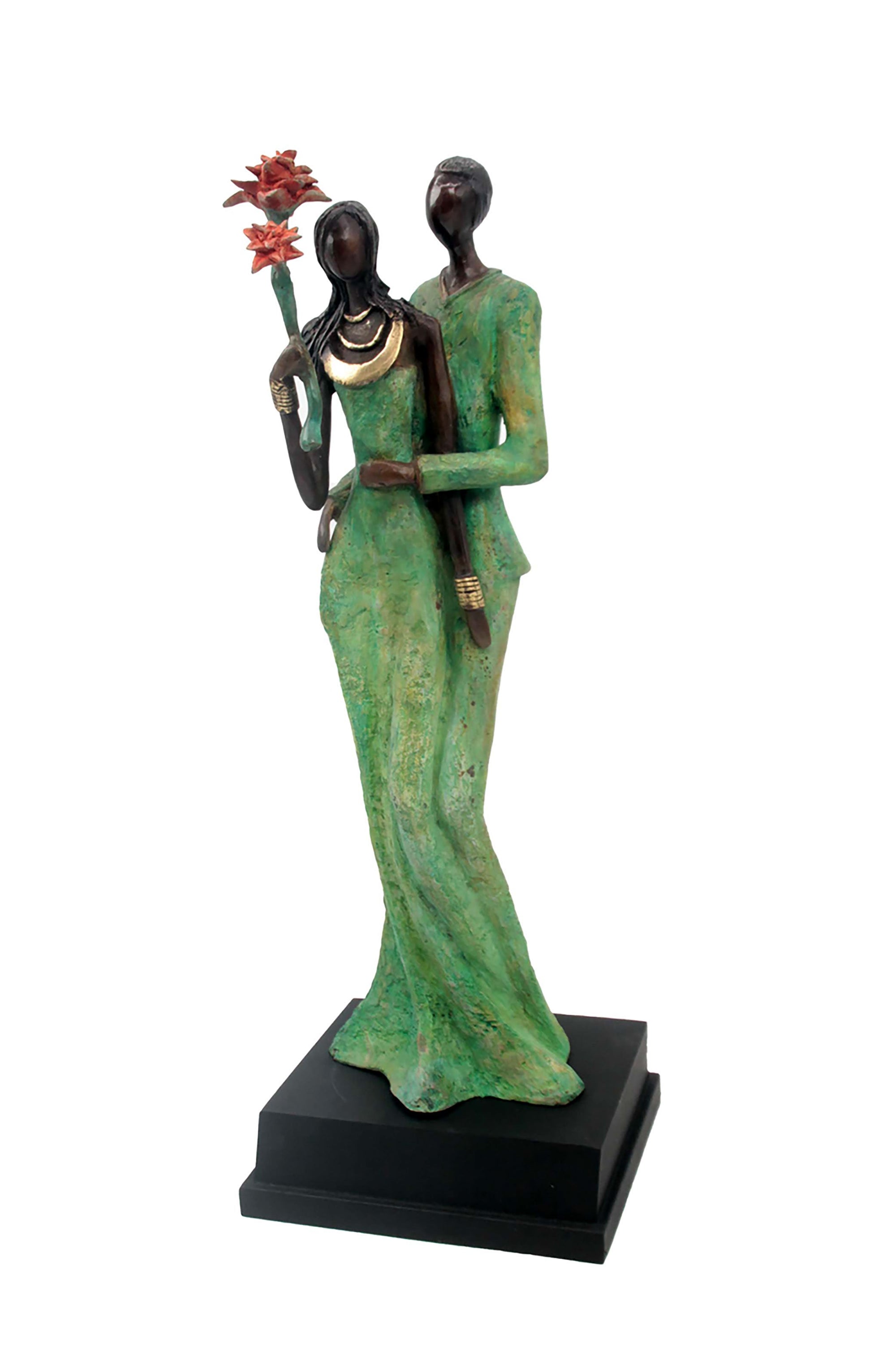 Bronze Issouf couple 55 cm vert n°1 Bronzes d'Afrique