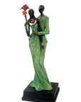 Bronze Issouf couple 55 cm vert n°1 Bronzes d'Afrique
