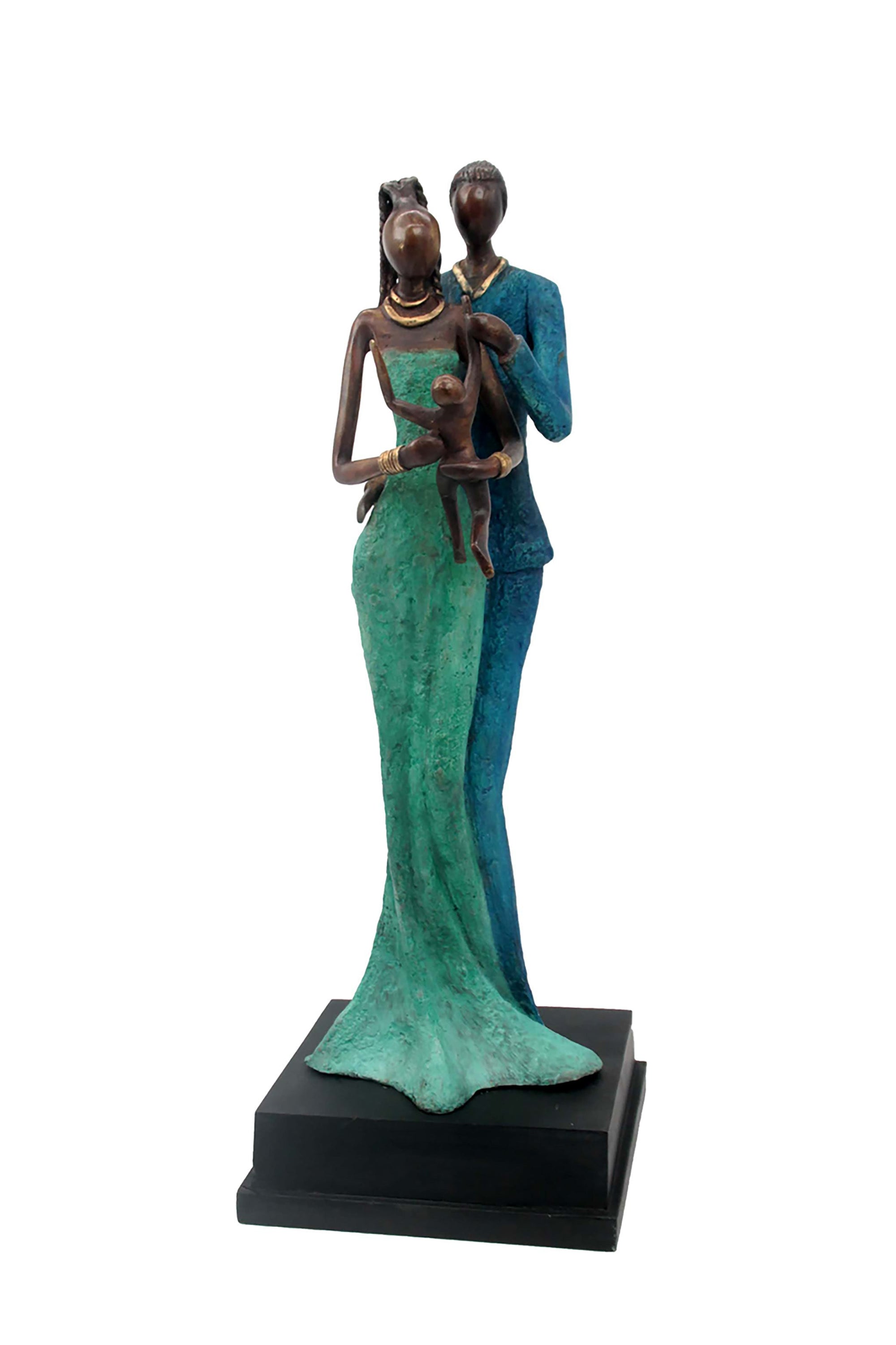 Bronze Issouf couple 55 cm bleu n°1 Bronzes d'Afrique