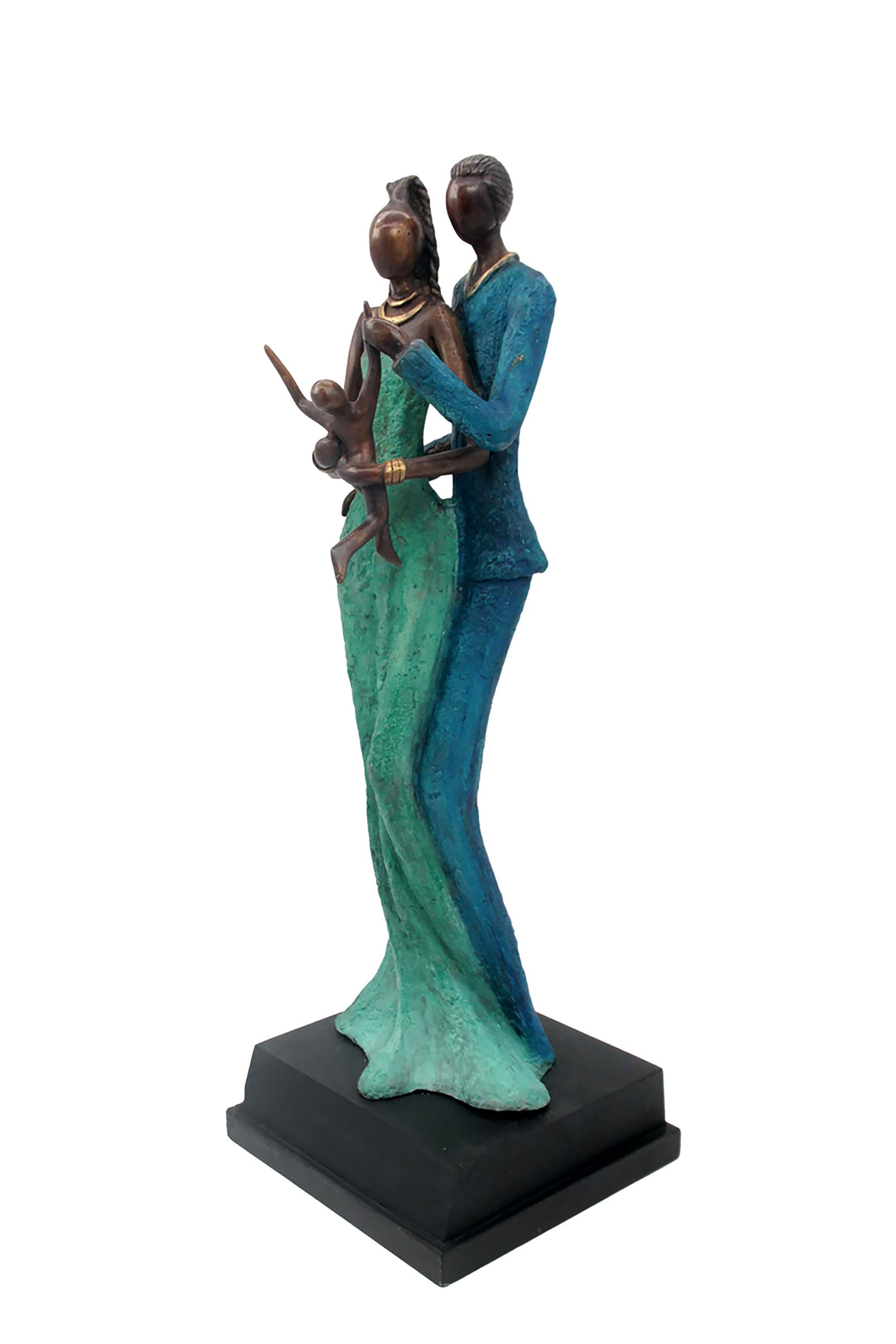 Bronze Issouf couple 55 cm bleu n°1 Bronzes d'Afrique