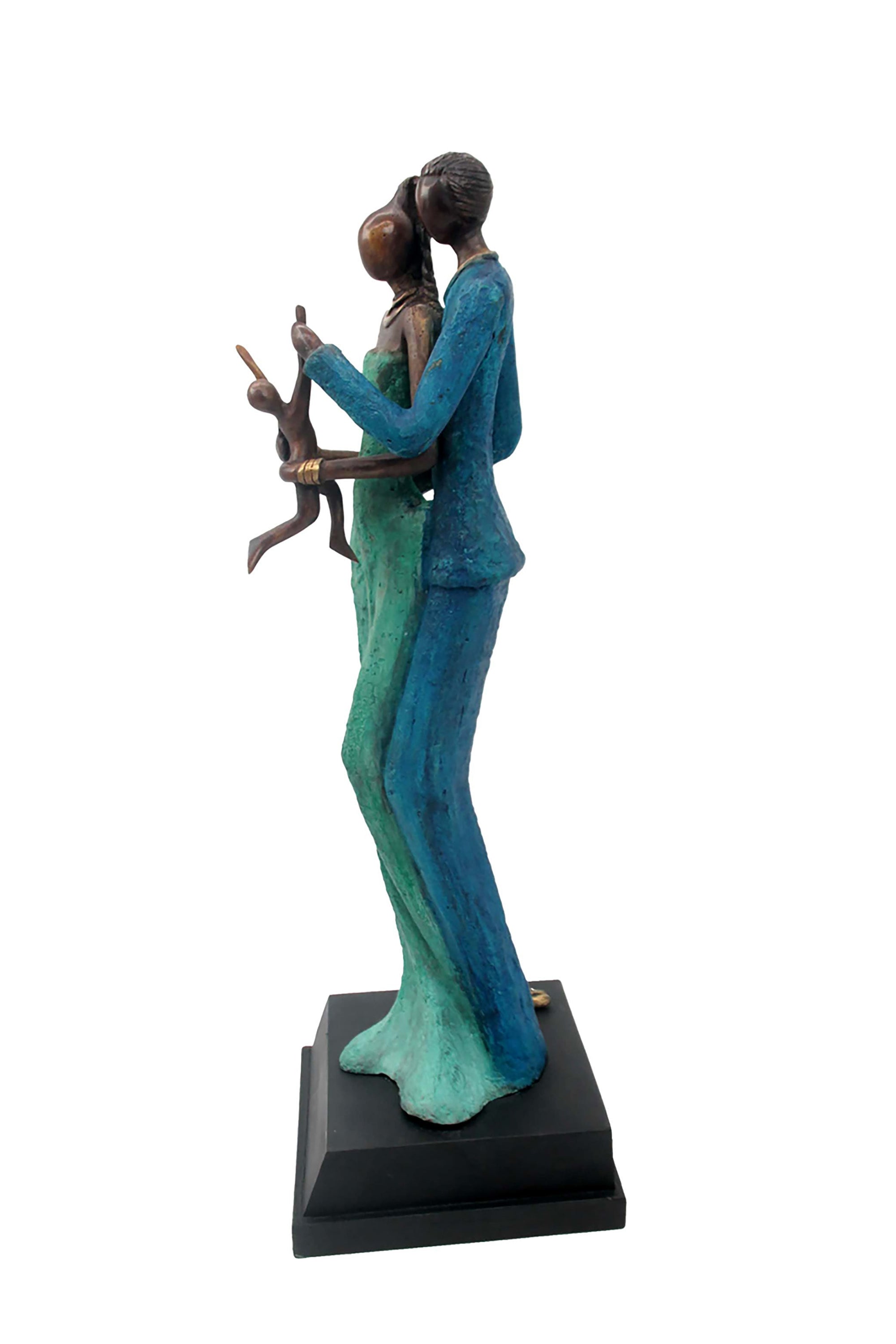 Bronze Issouf couple 55 cm bleu n°1 Bronzes d'Afrique