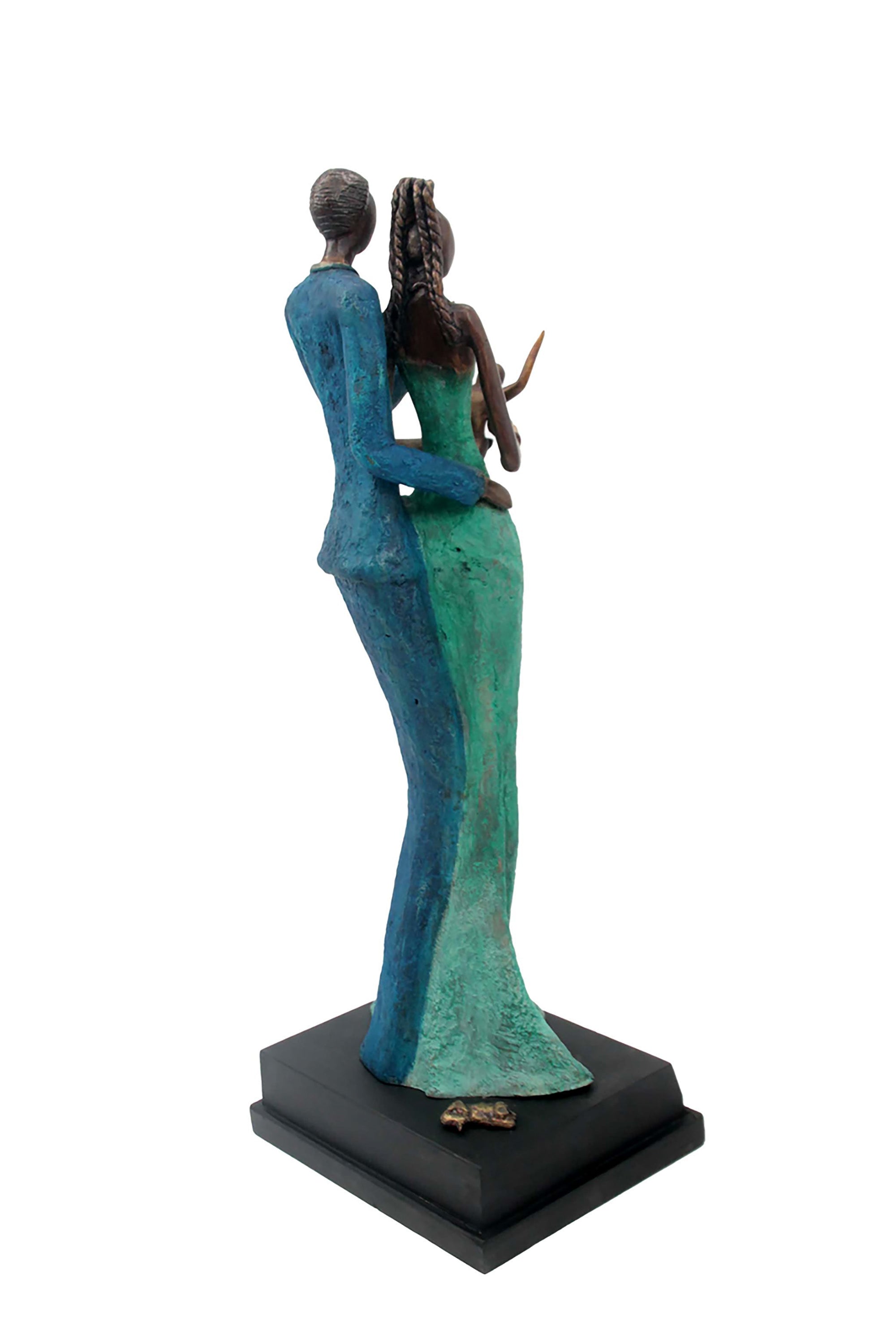 Bronze Issouf couple 55 cm bleu n°1 Bronzes d'Afrique