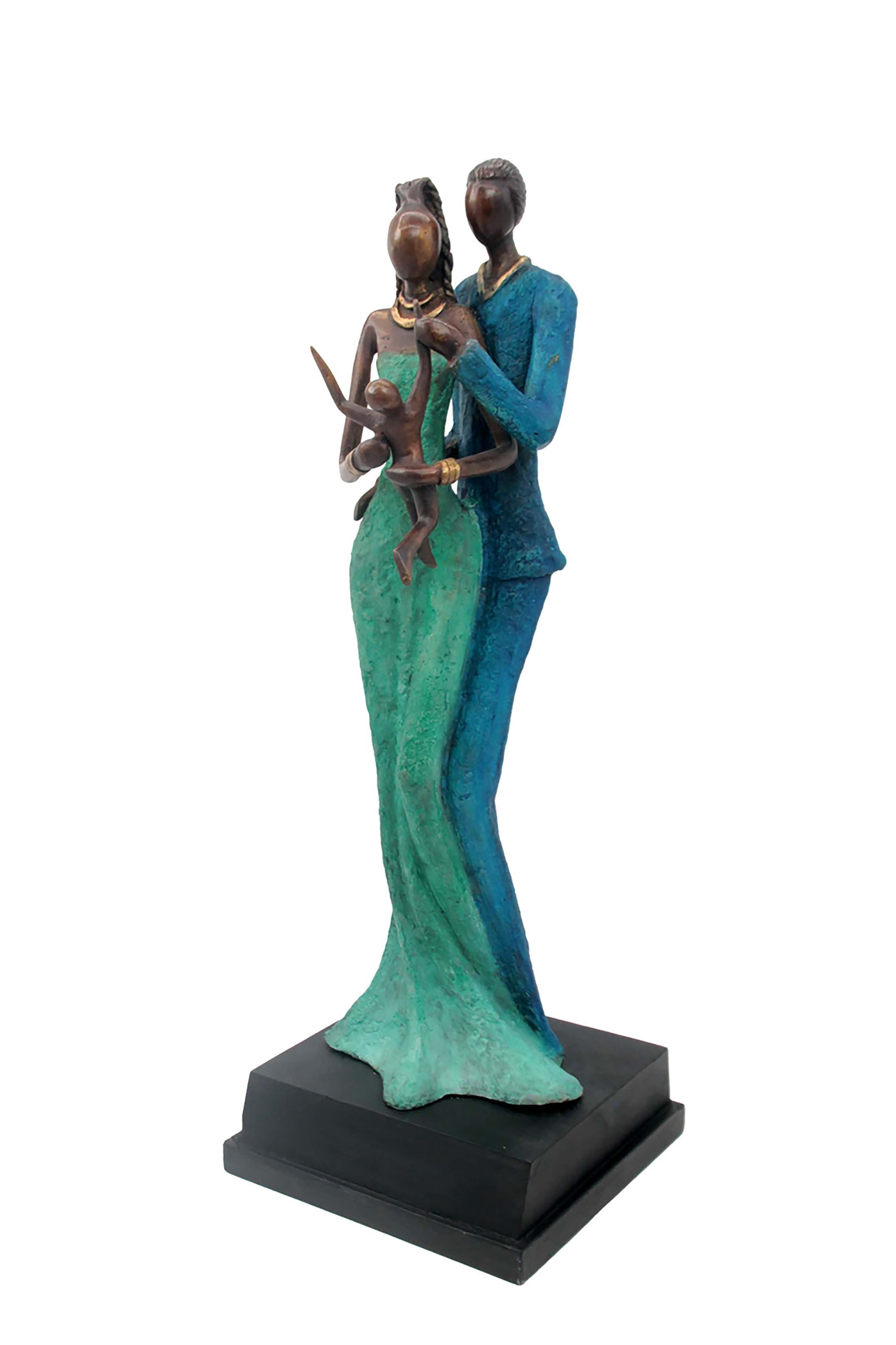 Bronze Issouf couple 55 cm bleu n°1 Bronzes d'Afrique