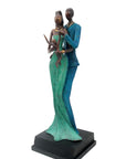 Bronze Issouf couple 55 cm bleu n°1 Bronzes d'Afrique