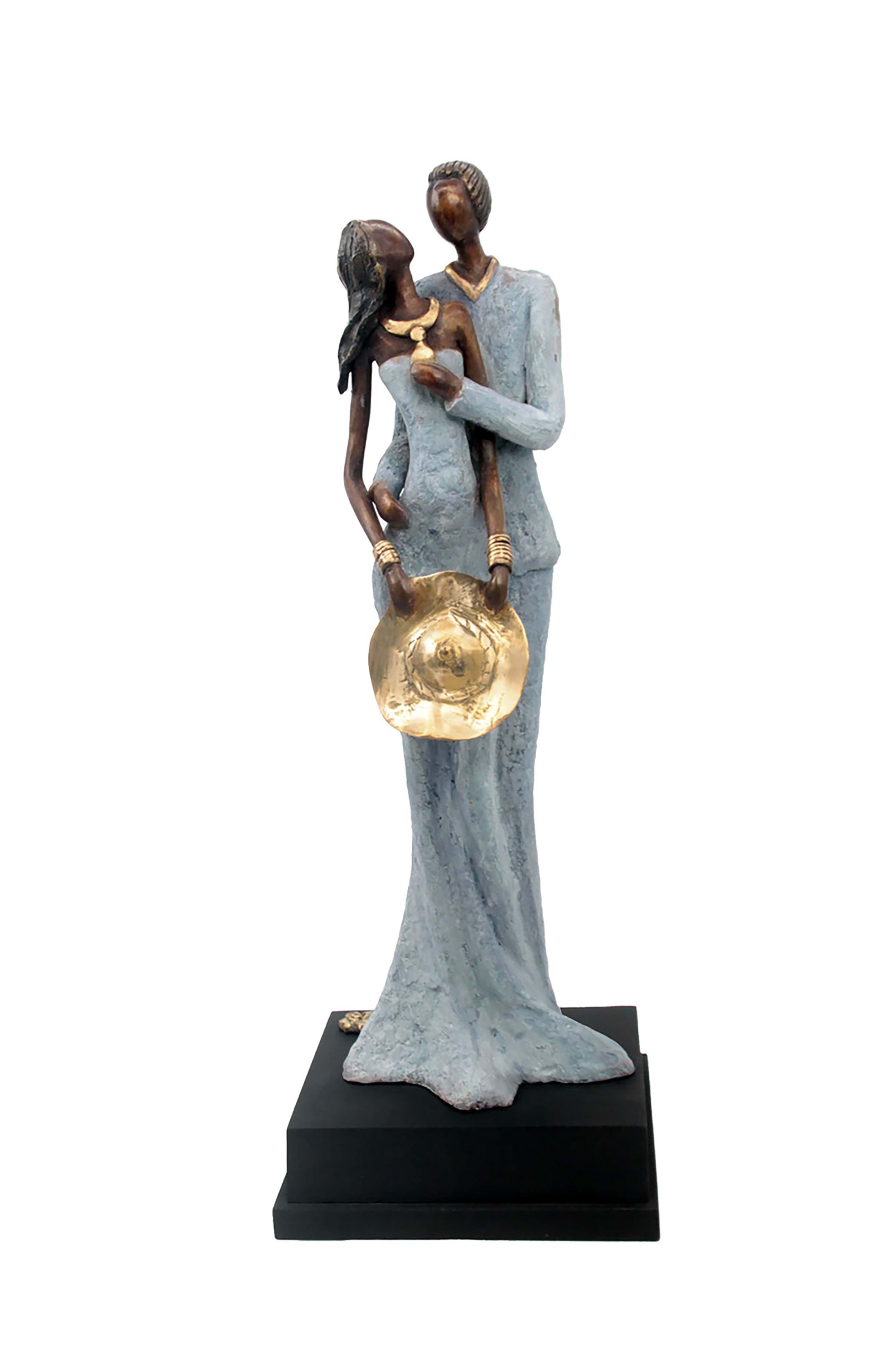 Bronze Issouf couple 55 cm gris n°1 Bronzes d'Afrique