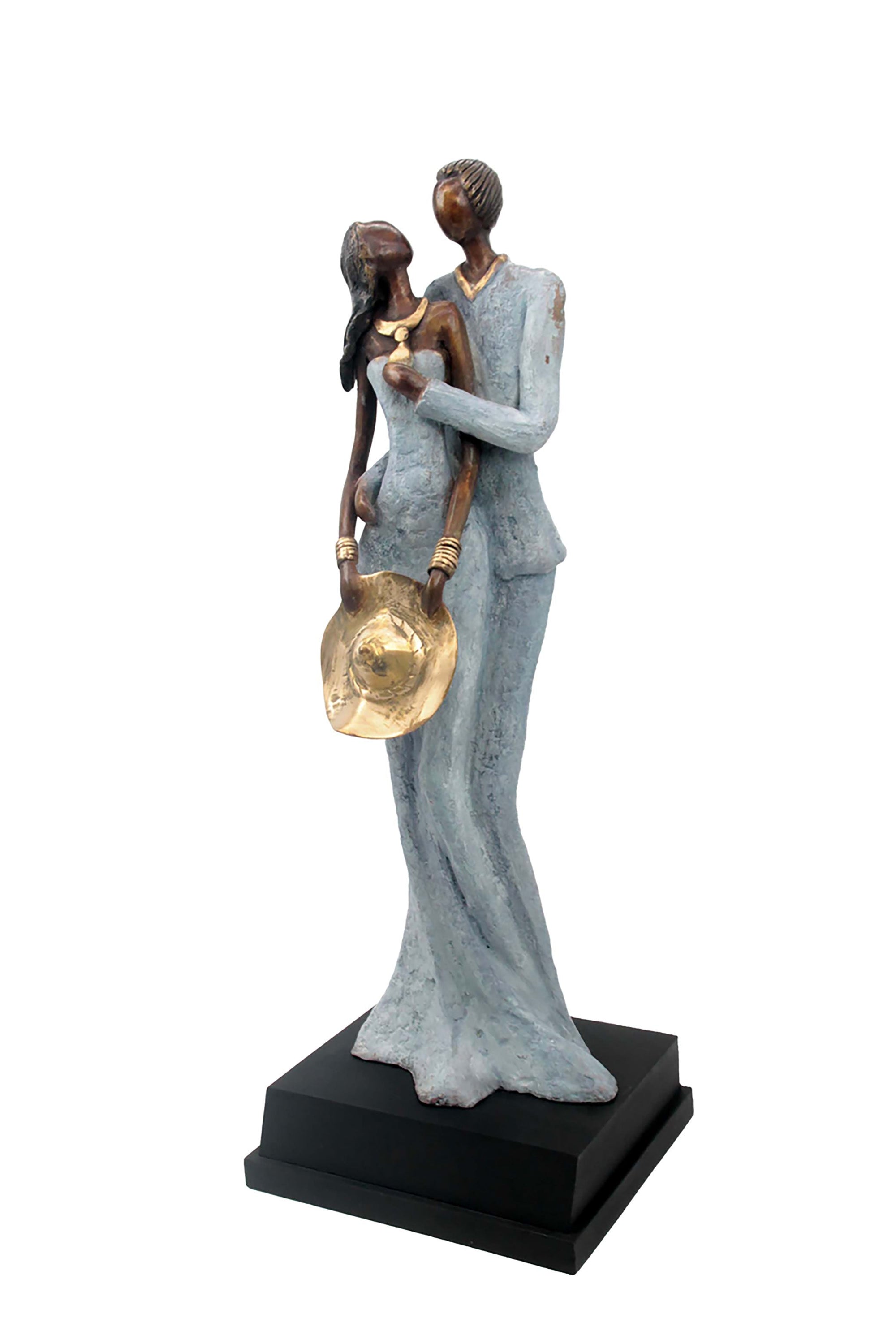 Bronze Issouf couple 55 cm gris n°1 Bronzes d'Afrique