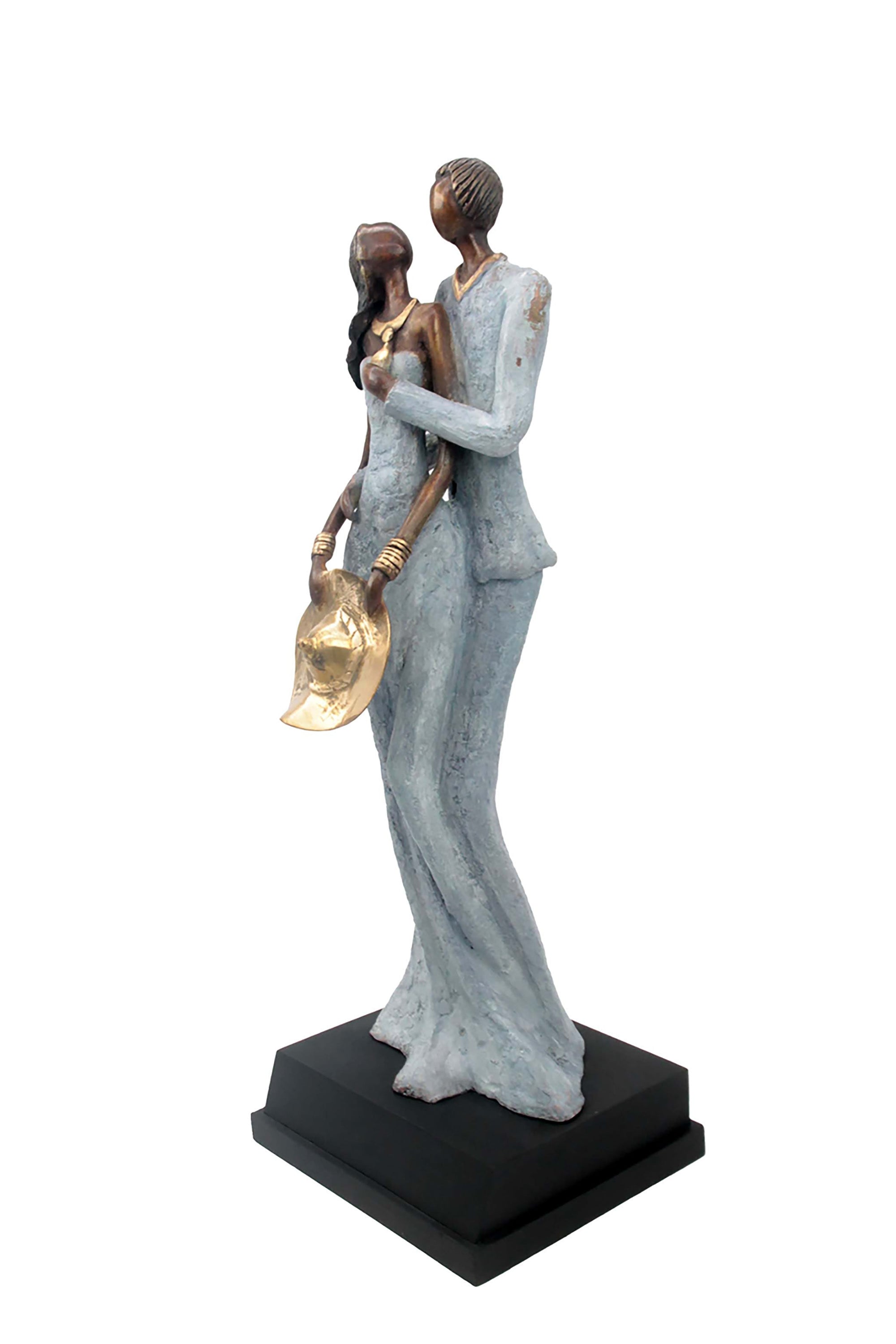 Bronze Issouf couple 55 cm gris n°1 Bronzes d'Afrique