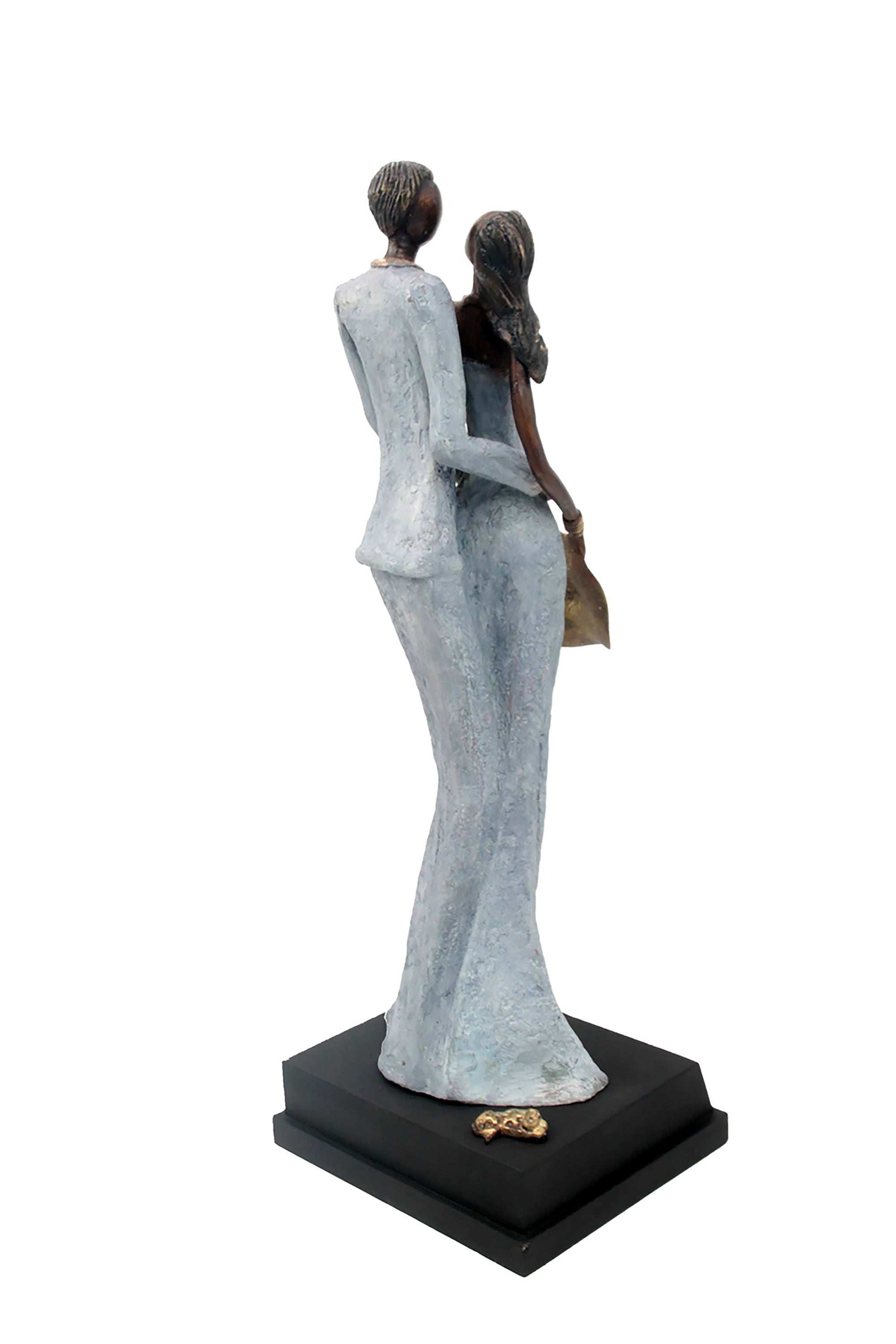Bronze Issouf couple 55 cm gris n°1 Bronzes d'Afrique
