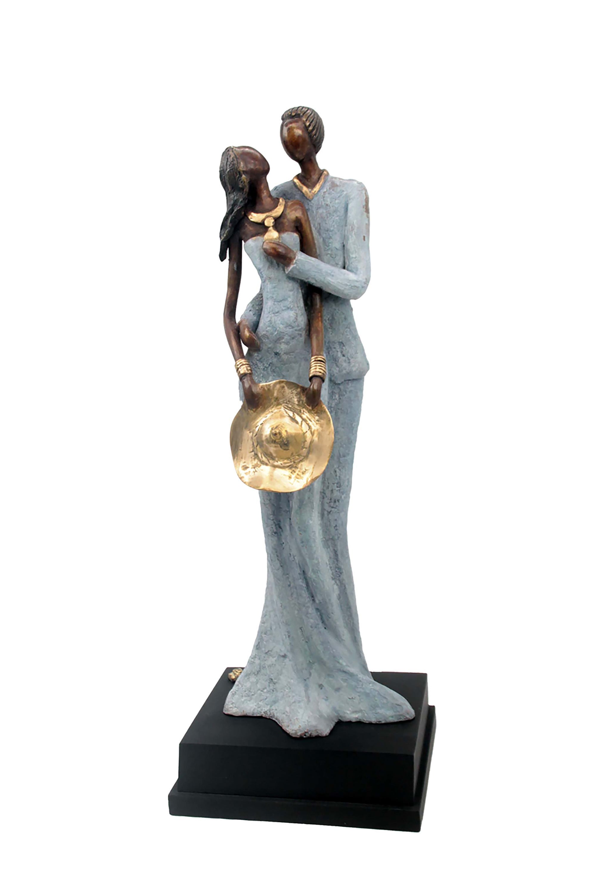 Bronze Issouf couple 55 cm gris n°1 Bronzes d'Afrique