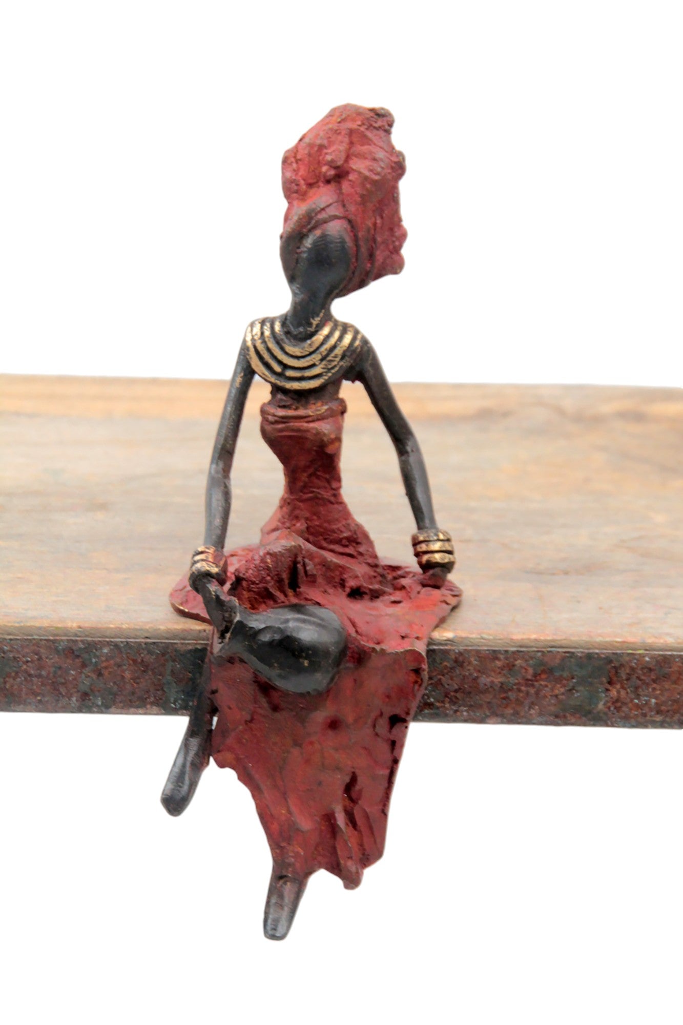 Bronze assis 15 cm rouge n°7